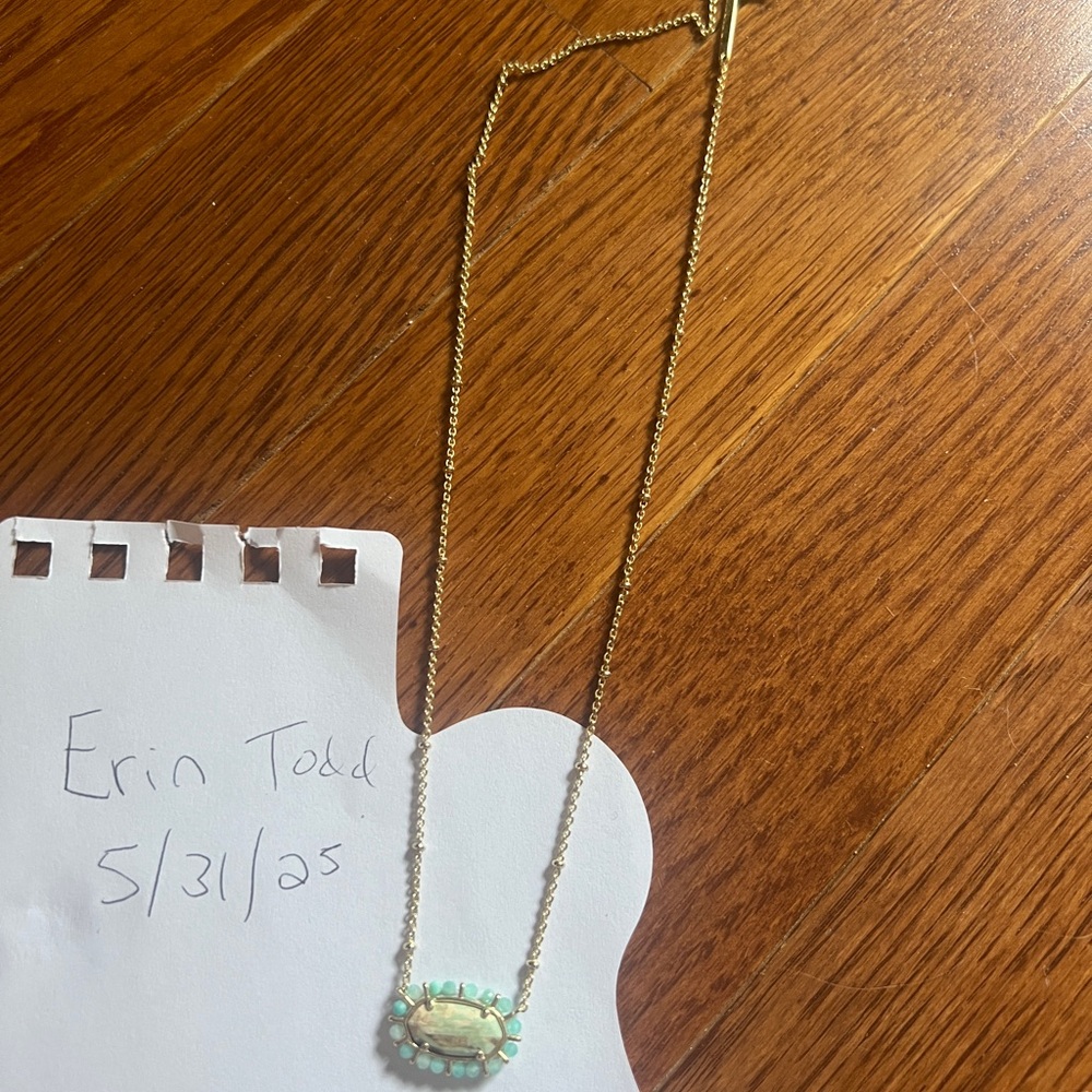 Kendra Scott Elisa Gold and Turquoise Necklace